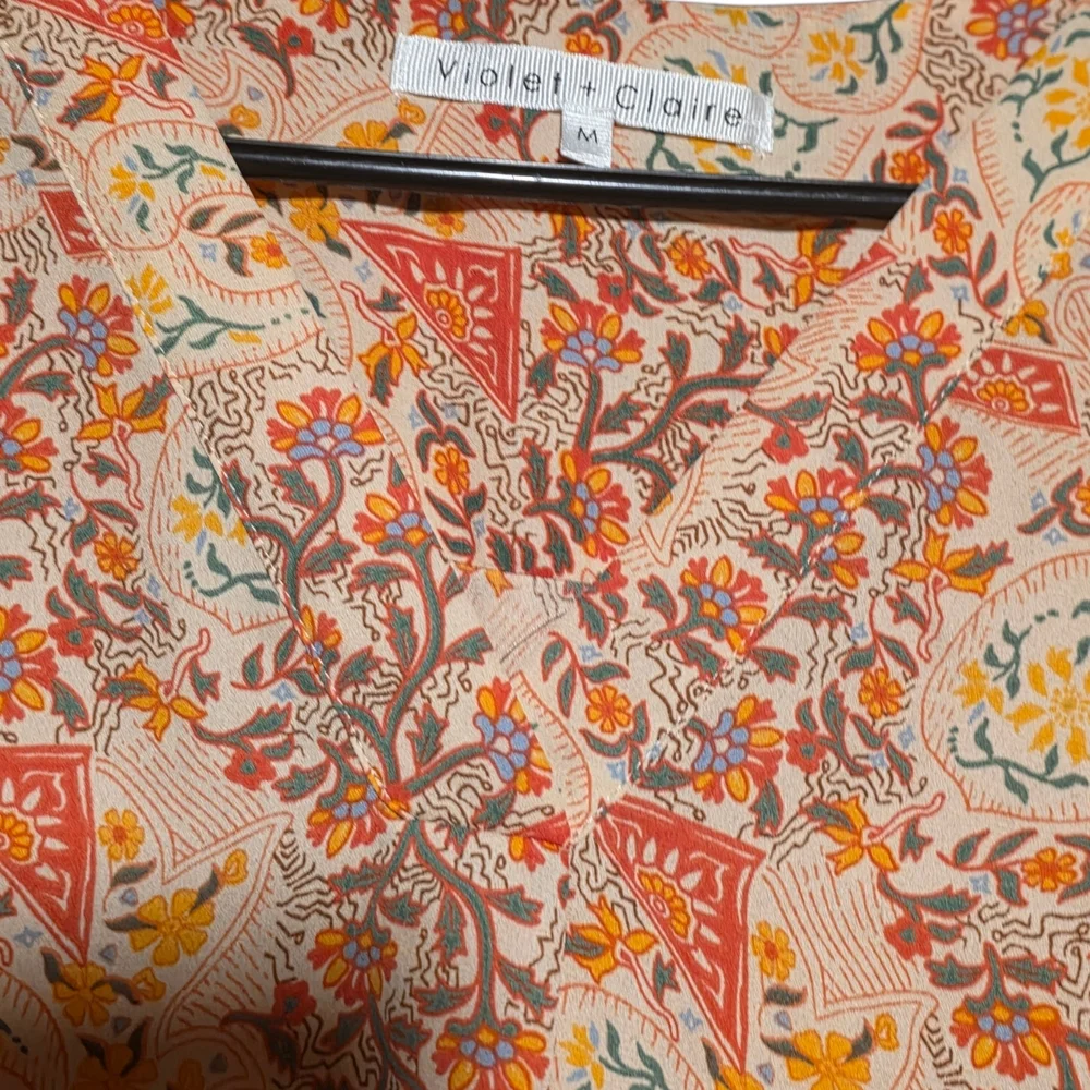 Violet & Claire Orange Floral Blouse - Picture 2 of 4